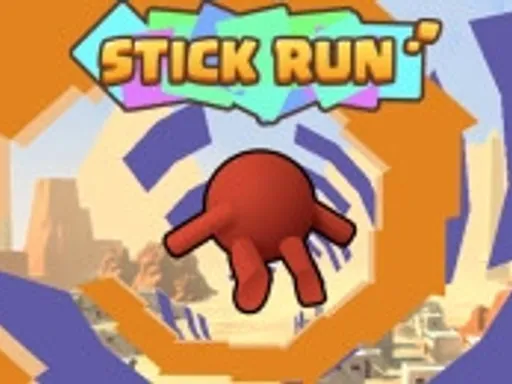 Stick Run stick figure sprinting toward obstacles on a fast runner track